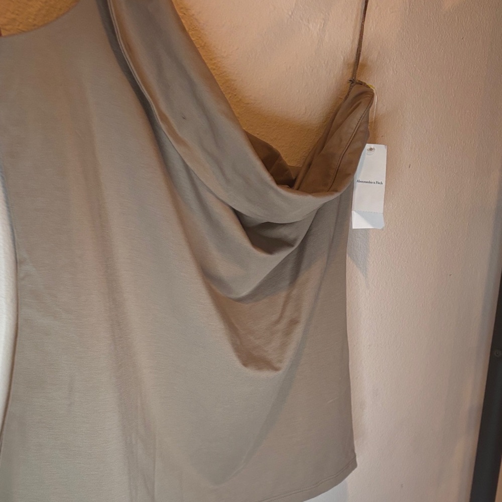 Abercrombie & Fitch Tan Drape Neck Blouse - Picture 3 of 5